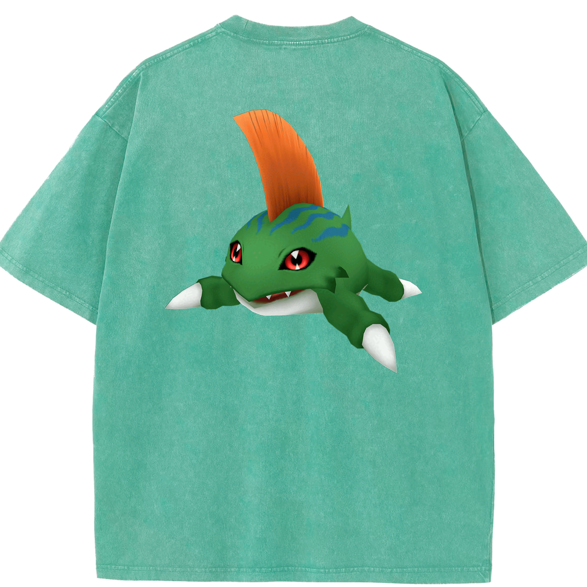 （画像用） Digimon デジタルモンスター/デジモン 綿100% ヴィンテージ風 半袖Tシャツ（背面プリント）